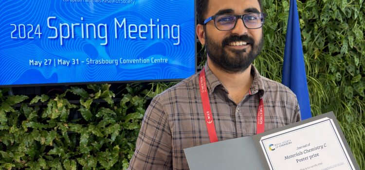 Sreejith Pallikkara Chandrasekharan a remporté un prix pour son poster pendant la conférence EMRS 2024